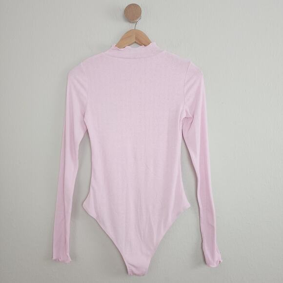 NEW Free People Intimately Pink Weekend Vibe Mockneck Long Sleeve Bodysuit - Picture 8 of 11